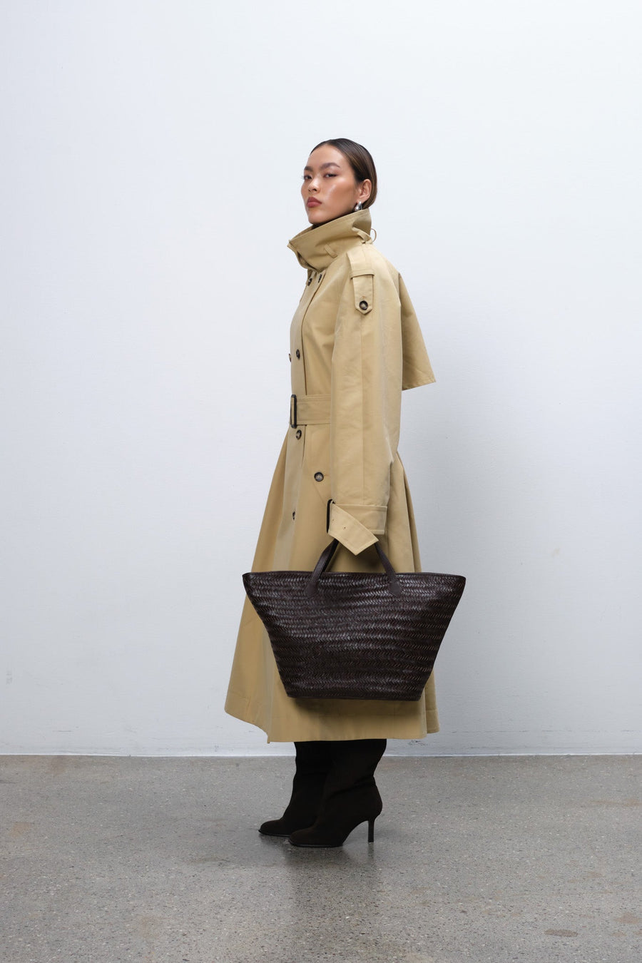 Lucca shopper Flora Dark brown - Adax Shop - Shopper