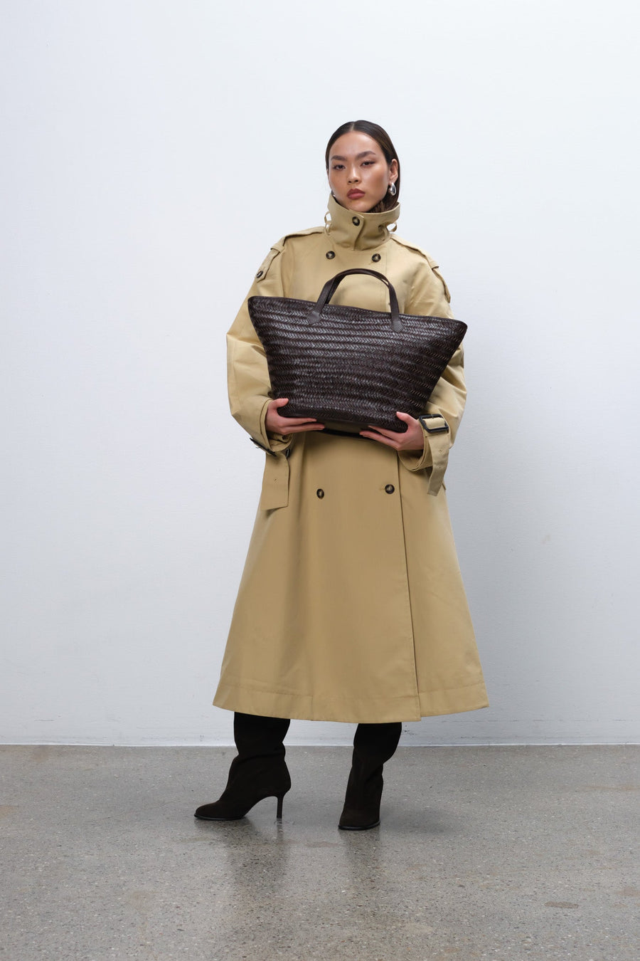 Lucca shopper Flora Dark brown - Adax Shop - Shopper