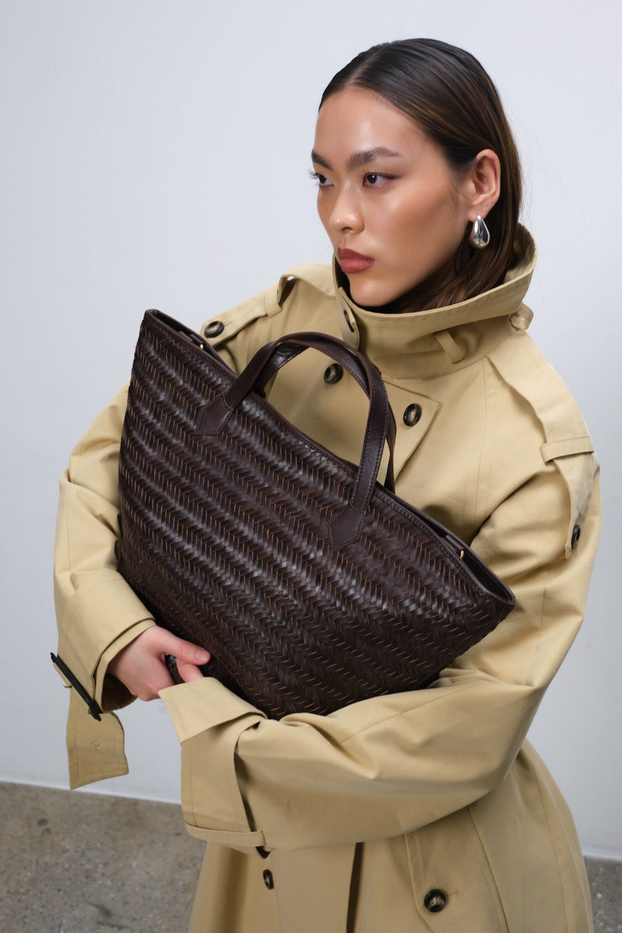 Lucca shopper Flora Dark brown - Adax Shop - Shopper