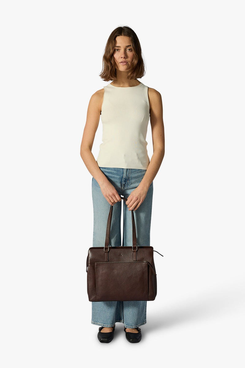 Bergamo working bag Lucca 14¨ Dark brown – Adax Shop