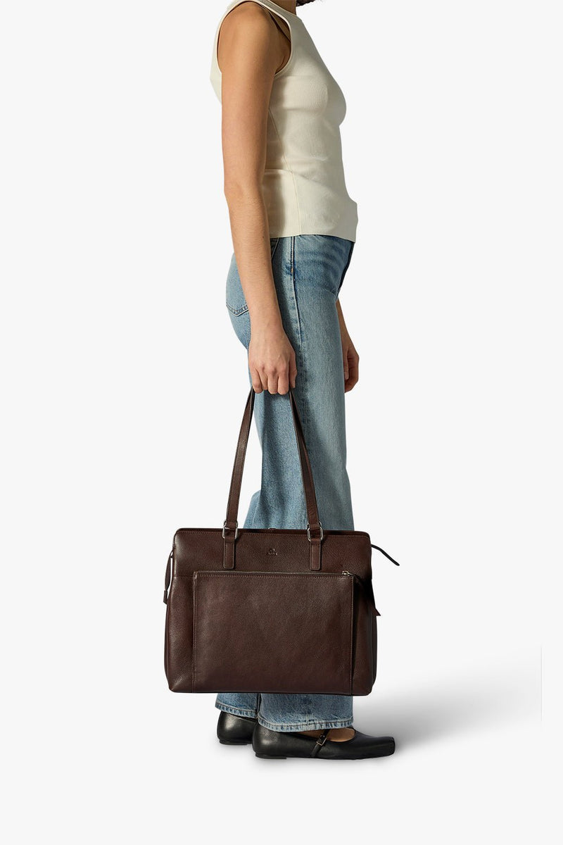 Bergamo working bag Lucca 14¨ Dark brown – Adax Shop