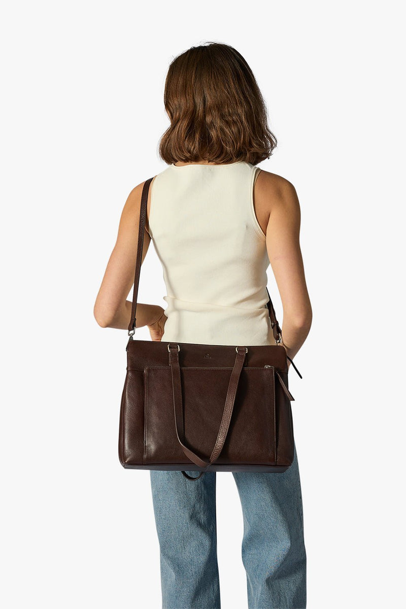 Bergamo working bag Lucca 14¨ Dark brown – Adax Shop