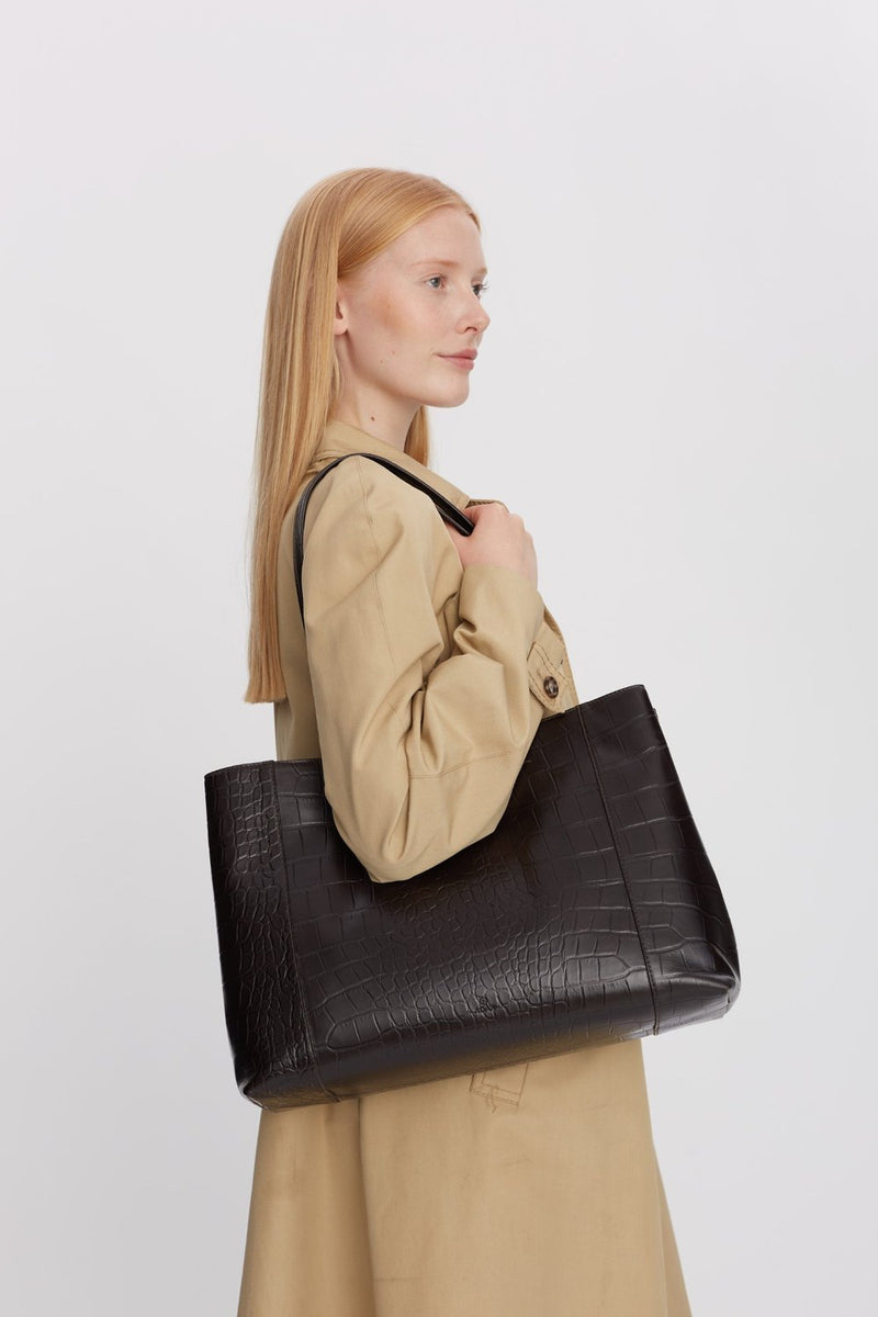 Teramo shopper Iris Dark brown - Adax Shop - Shopper