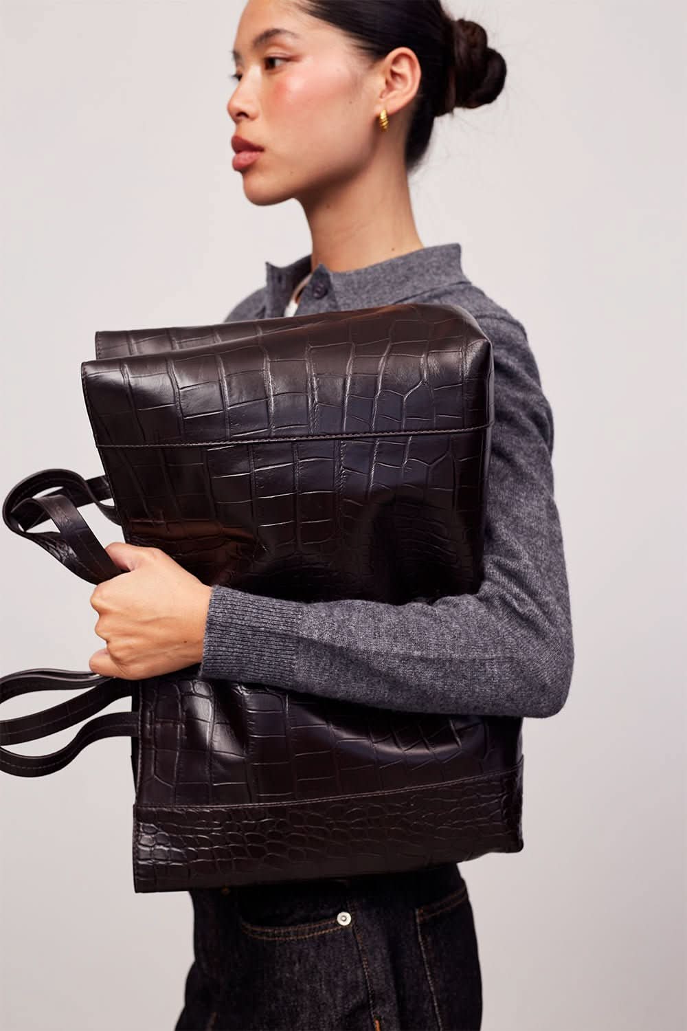Teramo shopper Iris Dark brown – Adax Shop