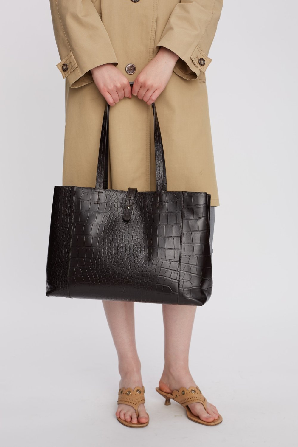 Teramo shopper Iris Dark brown – Adax Shop