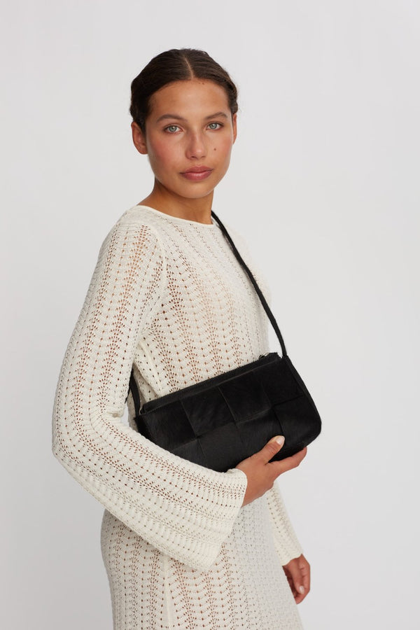 Molino braided shoulder bag Shelly Black