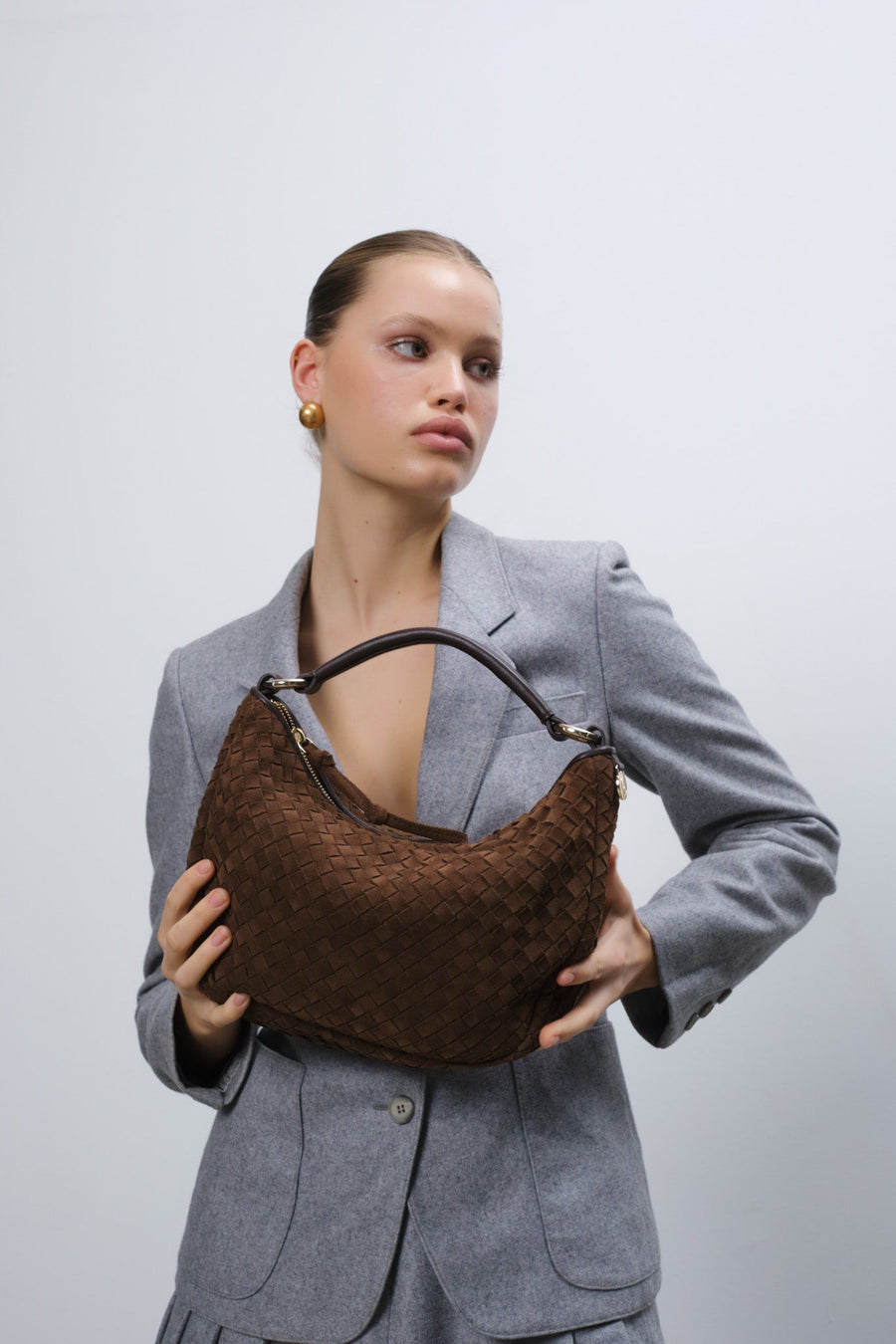 Rozzano Marlin braided Chocolate - Adax Shop - Shoulder bags