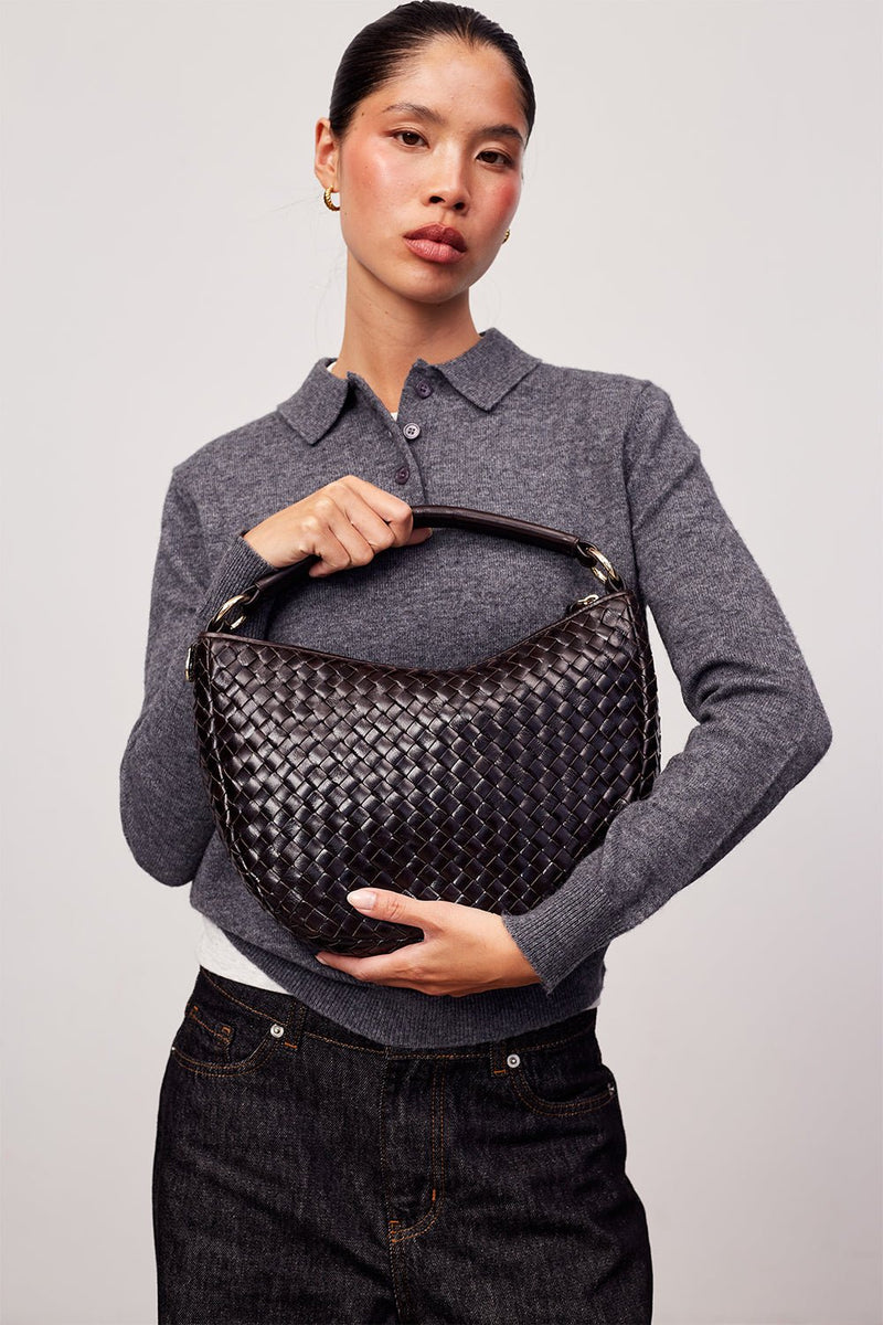 Salerno shoulder bag Marlin Dark brown – Adax Shop