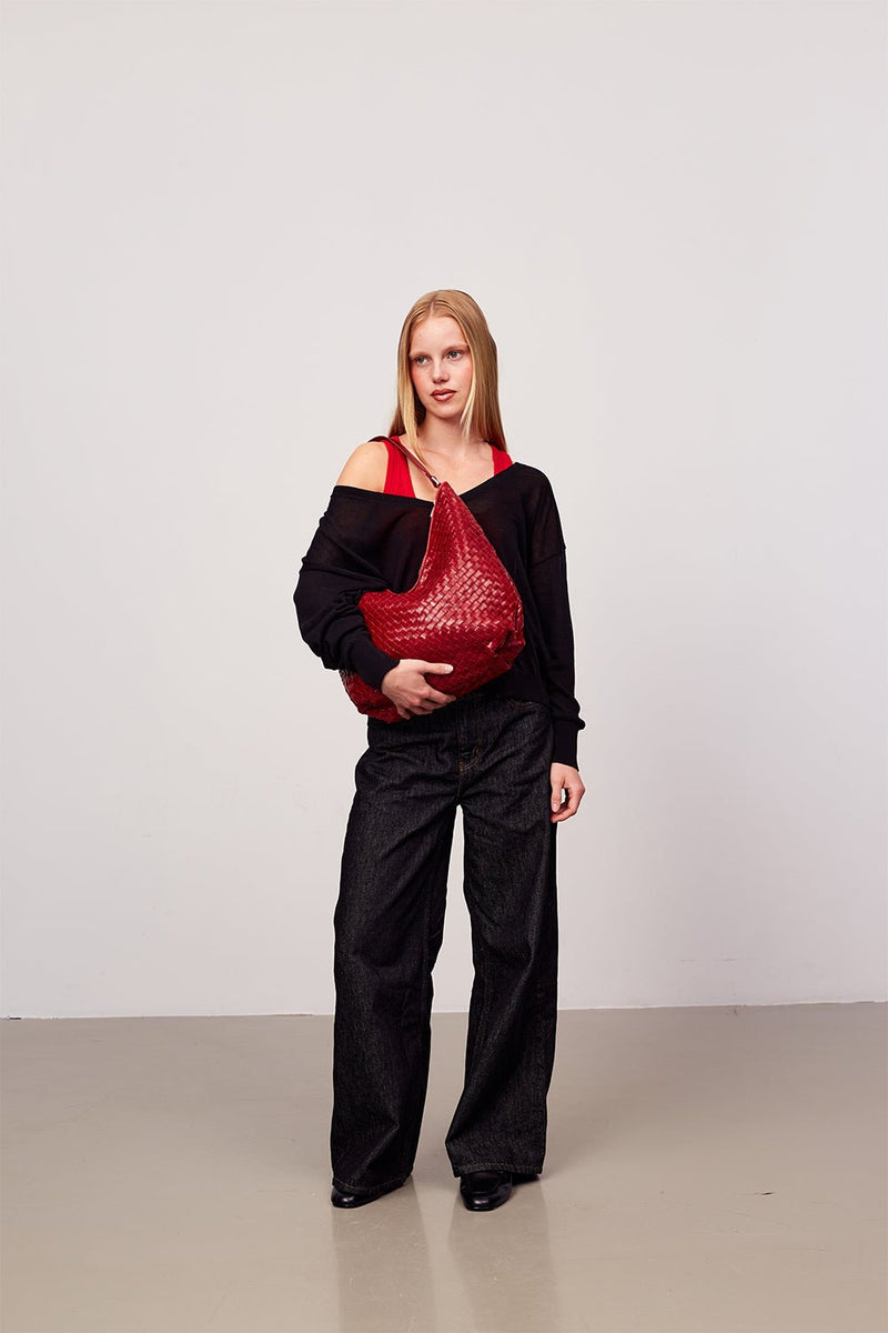¥AM BOSTON BAG RED MIKADO着用 Salerno shoulder bag Mindy Amaretto – Adax Shop