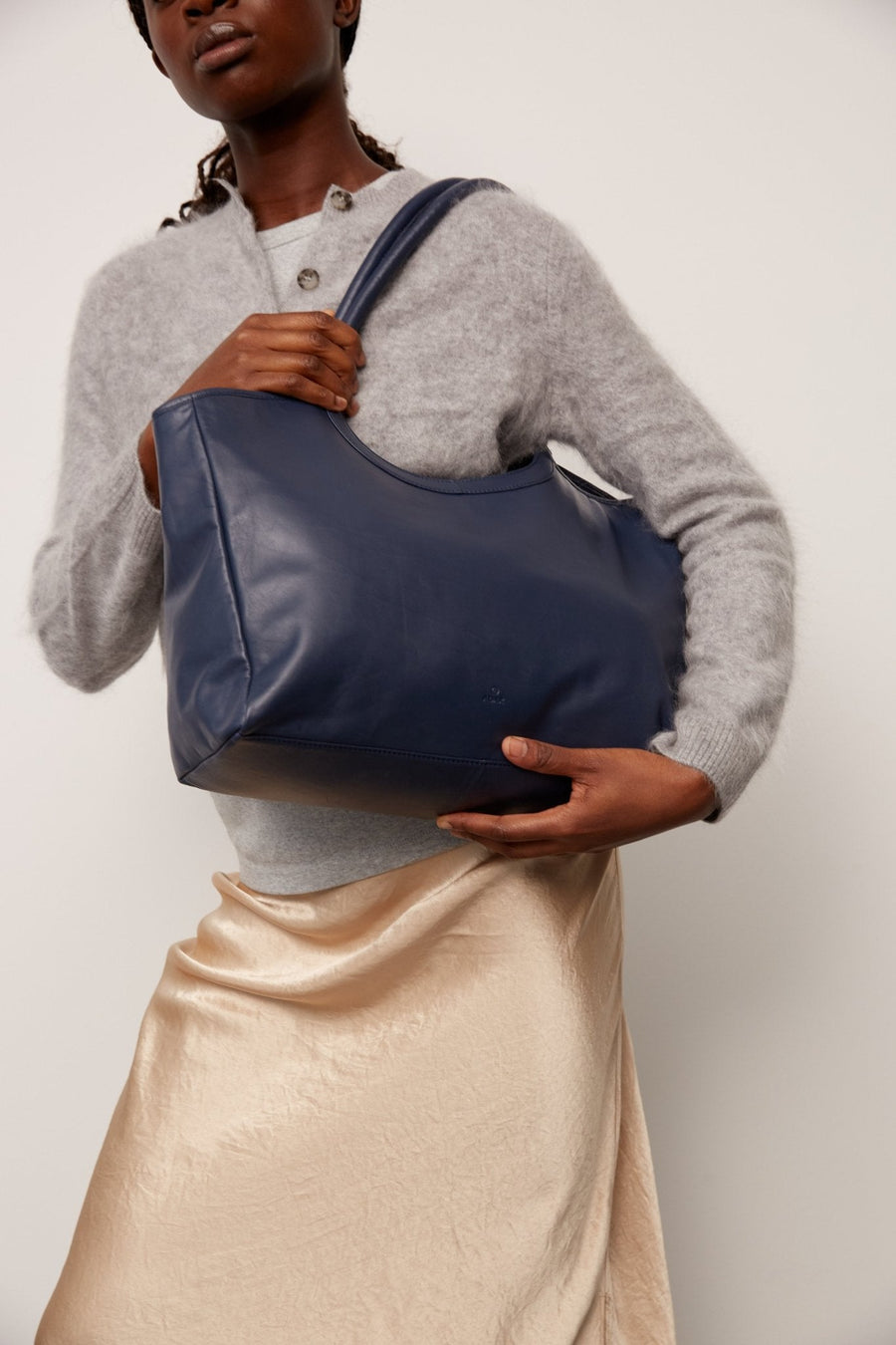 Amalfi shopper Sienna Dark blue - Adax Shop - Tasker