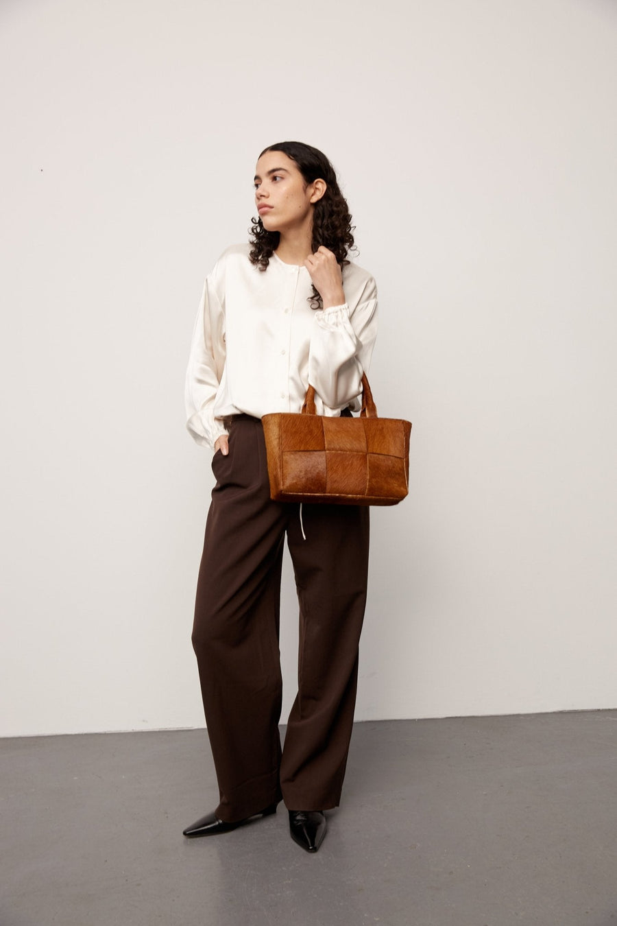 Molino braided handbag Harper Caramel - Adax Shop - Tasker