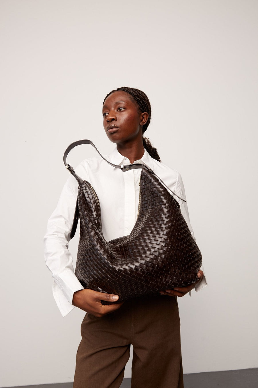 Salerno shoulder bag Magnolia Dark brown - Adax Shop - Tasker